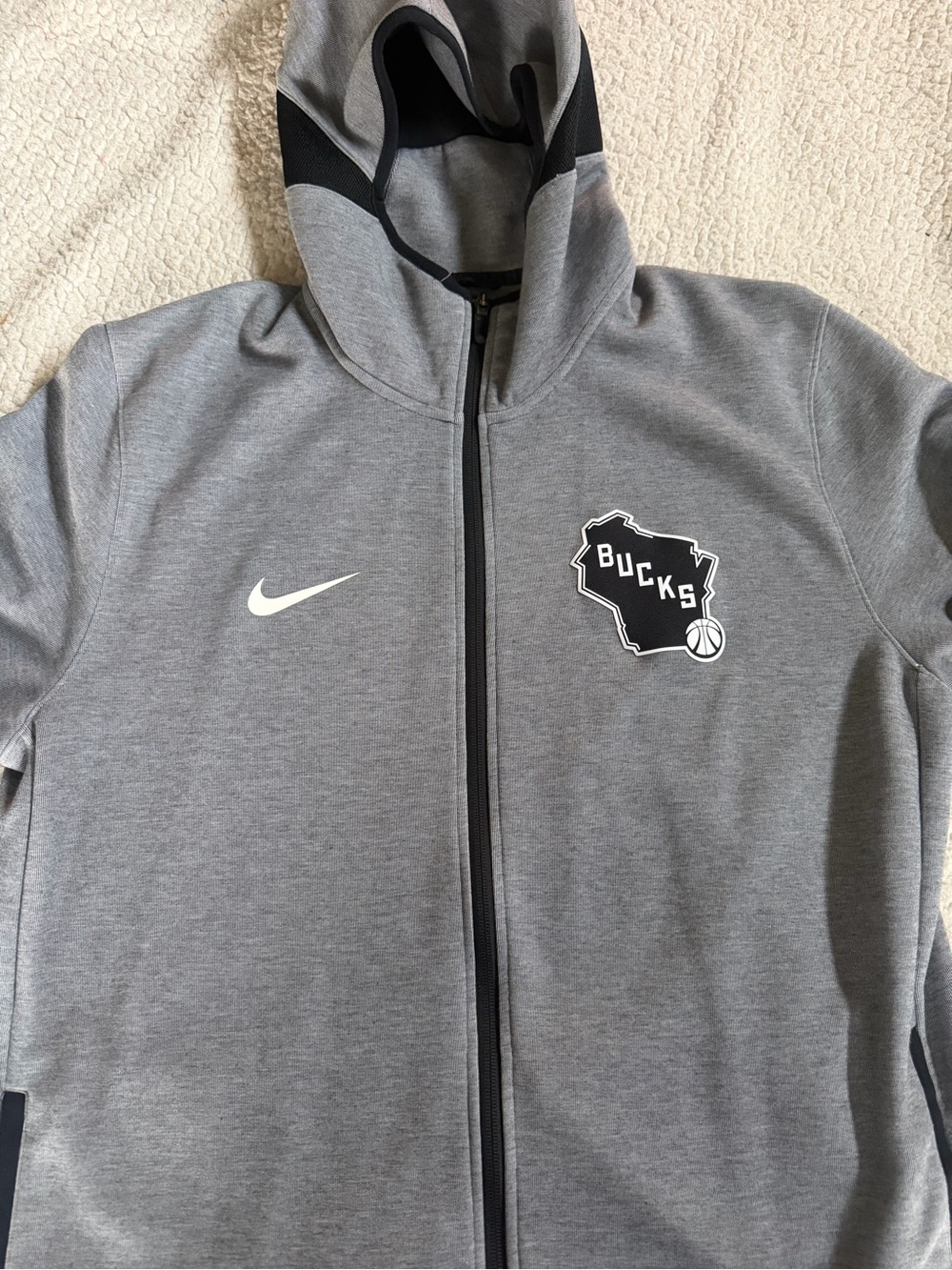 Nike Gray & Black Bucks Full-Zip Hoodie Jacket